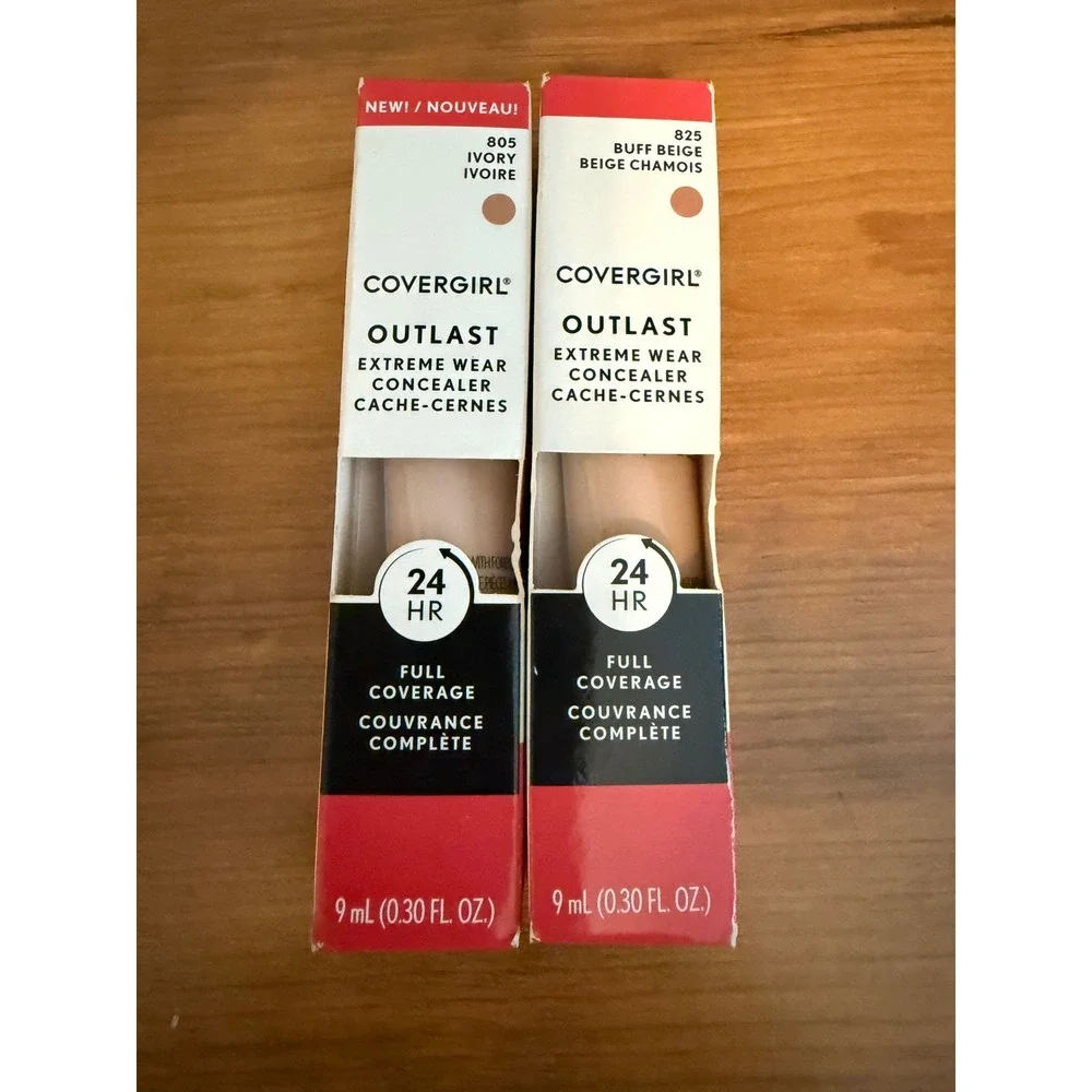 CoverGirl Outlast‎ Extreme Wear Concealer Ivory 805 & Buff Beige 825 NIB